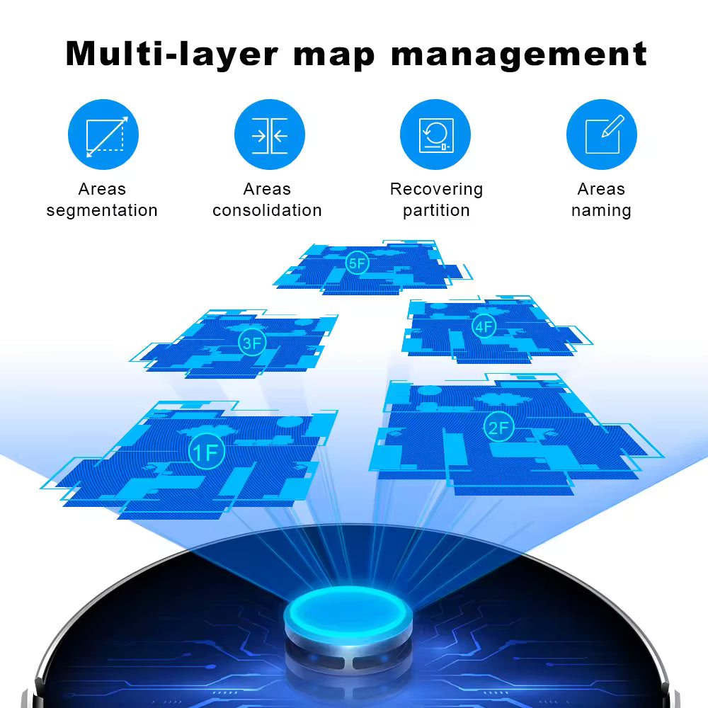 Robot aspirador Liectroux/LILIN X6, sistema láser, mapas multicapa, configuración de área restringida para limpieza de alfombras en el hogar
