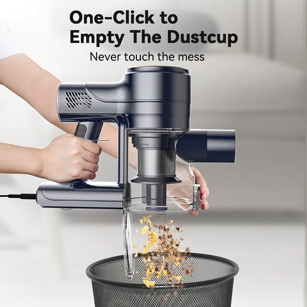 Corded Vacuum Cleaner Free-Stand Stick Vacuum 25KPa 600W Powerful 6 in1 Lightweight Handheld Cleaner for Carpet Pet Hair