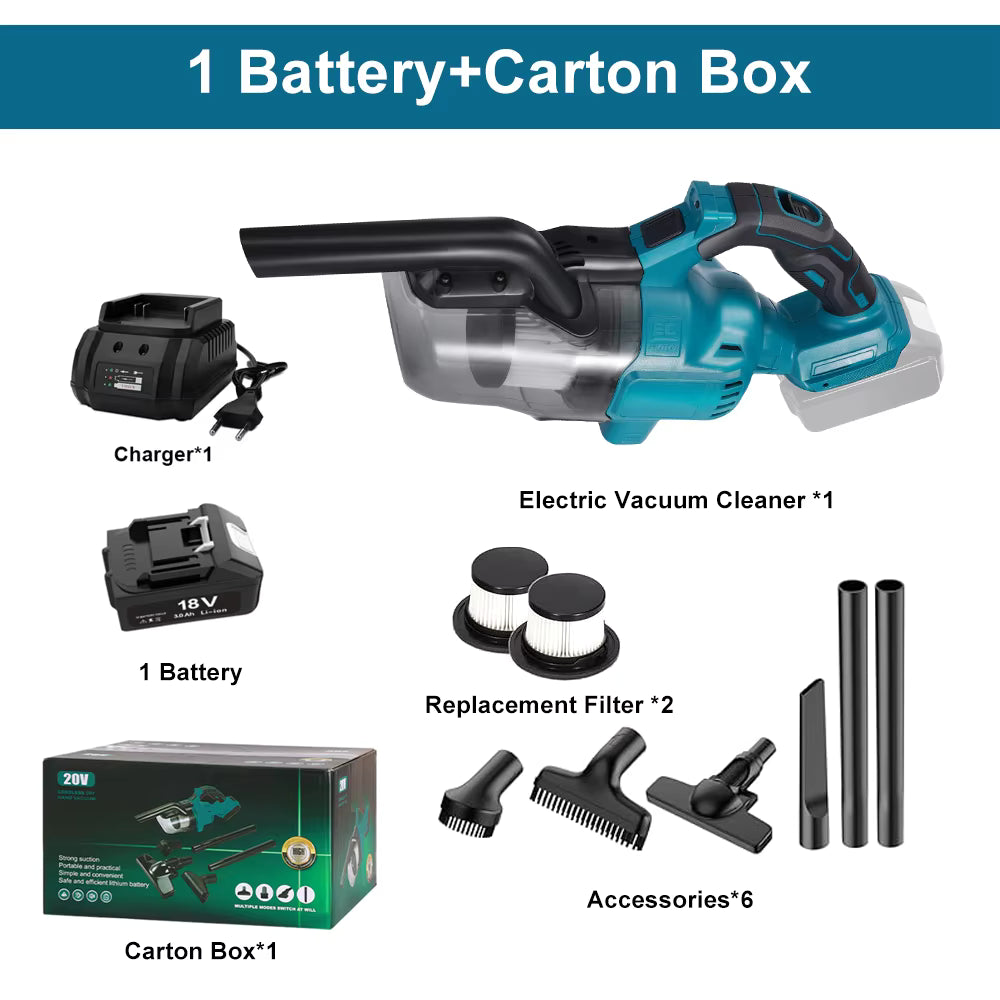 Electric Vacuum Cleaner Handheld Cordless Vacuum Home Car Dual Use Portable High Power Cleaning